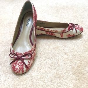 Talbots Red Toile Ballet Flats Size 7
